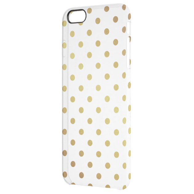 Gold Glitter Polka Dots Pattern Clear Transparent Uncommon Clearlyâ„¢ Deflector iPhone 6 Plus Case