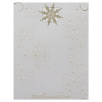 Gold Glitter Snowflake on Winter White Background Custom Letterhead