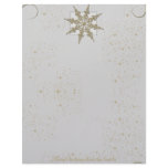 Gold Glitter Snowflake on Winter White Background letterhead