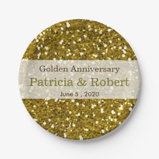 Gold Glitter Sparkle 50th Wedding Anniversary