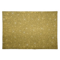 Gold glitter stars placemat