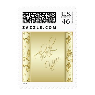 Gold Glitter Thank You Postage stamp