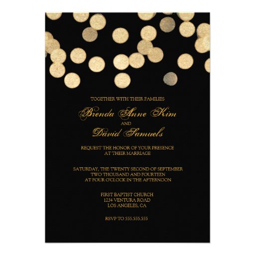 Gold Glitter Wedding Invitation