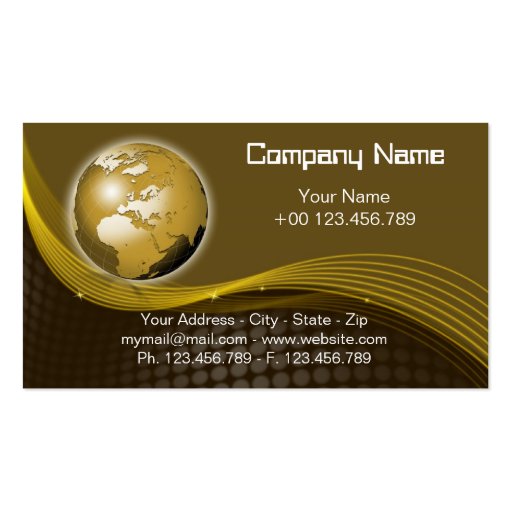 Gold Globe Business Card