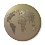 Gold Globe Refrigerator Magnet
