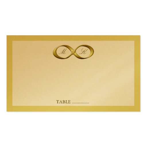 Gold Golden Infinity Hand Clasp Wedding Place Card Business Cards (front side)