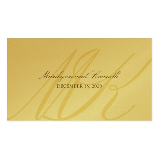 Gold Golden Infinity Hand Clasp Wedding Place Card Business Cards (back side)