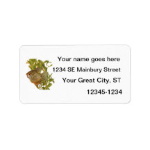 Gold Gourami Freshwater Fish With Green Personalized Address Labels
