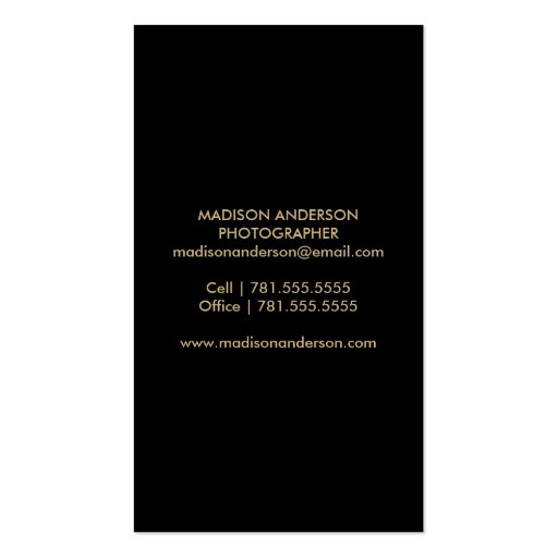 Gold Gradient | Photography Business Cards (back side)