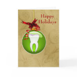 gold green Dentist Holiday Cards cards
