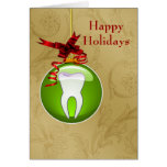 gold green Dentist Holiday Cards cards