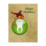 gold green Dentist Holiday Cards postcards
