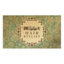 GOLD Grunge Damask Hair Stylist Appointment Cards Business Cards