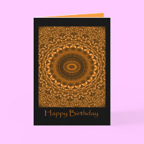 Gold Happy Birthday Card