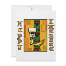 Gold Happy Kwanzaa Personalized Invites
