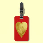 gold heart luggage tags