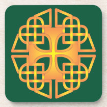 Gold Heart Celtic Cross Cork Coaster cork coasters