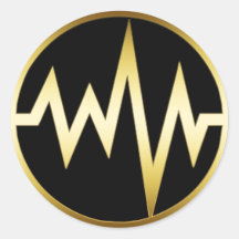 GOLD HEART MONITOR ROUND STICKERS