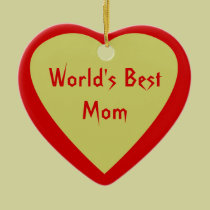 Gold Heart on Red Background ornaments