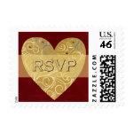 Gold Heart RSVP stamps