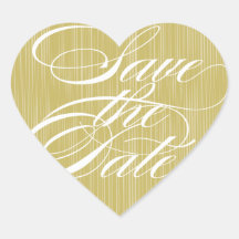 Gold Heart  |  Save the Date Envelope Seal Heart Sticker