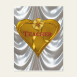 Gold Heart Teacher Post Card