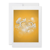 gold heart wedding invite