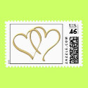 Gold Heart wedding postage postage by wedding_tshirts Gold Heart wedding postage postage