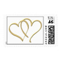 Gold Heart wedding postage postage
