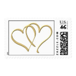 Gold Heart wedding postage