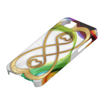 Gold Hearts Double Infinity & Rainbows - iPhone iPhone 5 Cover