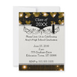 gold hearts graduation personalized invite