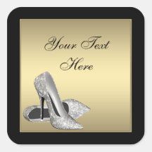 Gold High Heels Envelope Seal Party Favor Labels Sticker