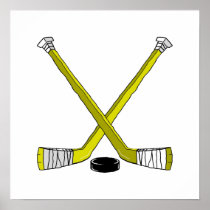 Gold Hockey Poster
