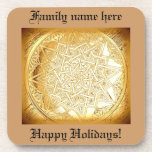 Gold Holiday Coaster Set cork coasters
