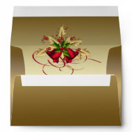 Gold Holly Swirls Gold Christmas Envelopes envelope