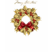 Gold Holly Wreath t-shirts