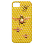 GOLD HONEY BEES MONOGRAM iPhone 5 COVERS
