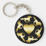 GOLD HORSES RING KEY CHAINS