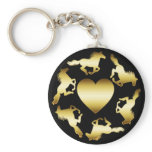 GOLD HORSES RING KEY CHAINS