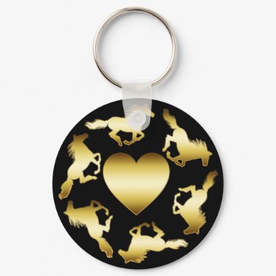 GOLD HORSES RING KEY CHAINS by dgpaulart