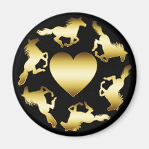 GOLD HORSES RING MAGNETS