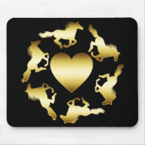 GOLD HORSES RING mousepads