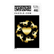 GOLD HORSES RING POSTAGE STAMPS