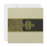 Gold Indian Floral Ornament Wedding Invitation
