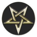 Gold Inverted Pentagram Sticker