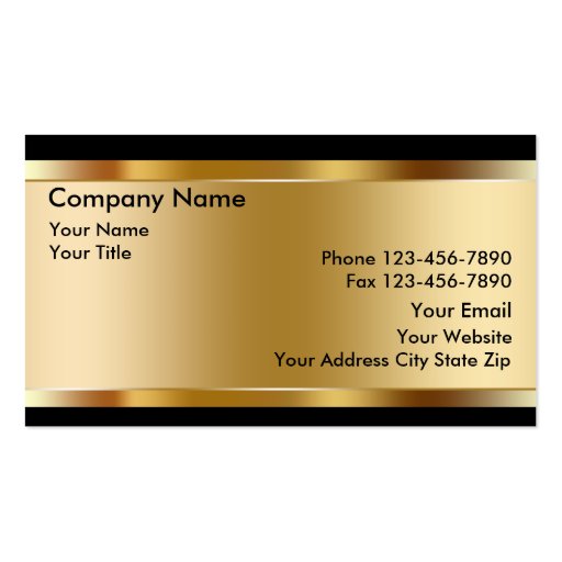 Gold Investment Business Cards (front side)