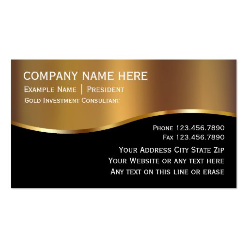 Gold Investment Business Cards