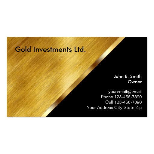 Gold Investment Business Cards Zazzle