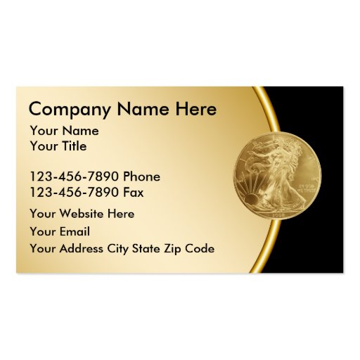 Gold Investment Business Cards (front side)